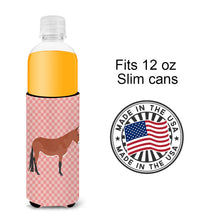 Load image into Gallery viewer, Mule Pink Check   Hugger for slim cans