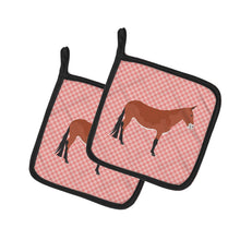 Load image into Gallery viewer, Mule Pink Check Pot Holders - Set of 2 - Heat-Resistant Kitchen Essentials BB7845PTHD