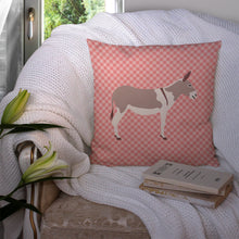 Load image into Gallery viewer, Australian Teamster Donkey Pink Check Throw Pillow - 14x14 Decorative Pillow – Art for Your Home &amp; Patio BB7846PW1414