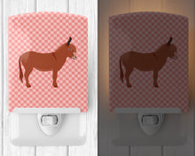 Load image into Gallery viewer, Irish Donkey Pink Check Ceramic Night Light BB7848CNL
