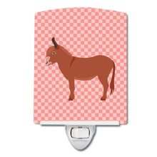 Load image into Gallery viewer, Irish Donkey Pink Check Ceramic Night Light BB7848CNL