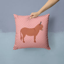 Load image into Gallery viewer, Irish Donkey Pink Check Throw Pillow - 14x14 Decorative Pillow – Art for Your Home &amp; Patio BB7848PW1414