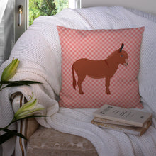 Load image into Gallery viewer, Irish Donkey Pink Check Throw Pillow - 14x14 Decorative Pillow – Art for Your Home &amp; Patio BB7848PW1414
