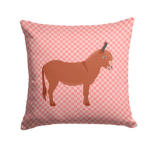 Load image into Gallery viewer, Irish Donkey Pink Check Throw Pillow - 14x14 Decorative Pillow – Art for Your Home &amp; Patio BB7848PW1414