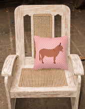Load image into Gallery viewer, Irish Donkey Pink Check Fabric Decorative Pillow BB7848PW1818