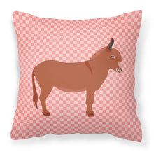 Load image into Gallery viewer, Irish Donkey Pink Check Fabric Decorative Pillow BB7848PW1818
