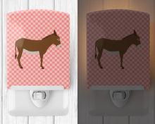 Load image into Gallery viewer, Cotentin Donkey Pink Check Ceramic Night Light BB7849CNL