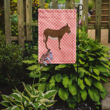 Load image into Gallery viewer, Cotentin Donkey Pink Check Garden Flag - Outdoor Decorative Yard Flag BB7849GF