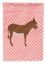 Load image into Gallery viewer, Cotentin Donkey Pink Check Garden Flag - Outdoor Decorative Yard Flag BB7849GF