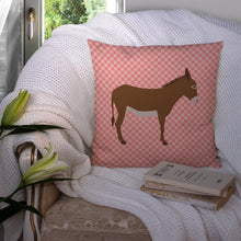 Load image into Gallery viewer, Cotentin Donkey Pink Check Throw Pillow - 14x14 Decorative Pillow – Art for Your Home &amp; Patio BB7849PW1414
