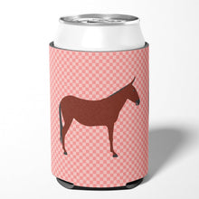 Load image into Gallery viewer, Hinny Horse Donkey Pink Check Can or Bottle Hugger BB7850CC