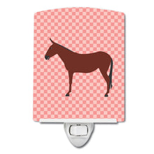 Load image into Gallery viewer, Hinny Horse Donkey Pink Check Ceramic Night Light BB7850CNL