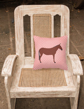 Load image into Gallery viewer, Hinny Horse Donkey Pink Check Fabric Decorative Pillow BB7850PW1818