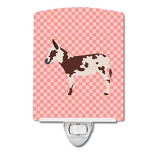 Load image into Gallery viewer, American Spotted Donkey Pink Check Ceramic Night Light BB7851CNL