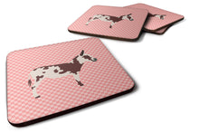 Load image into Gallery viewer, American Spotted Donkey Pink Check Foam Coaster  BB7851FC