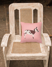 Load image into Gallery viewer, American Spotted Donkey Pink Check Fabric Decorative Pillow BB7851PW1818