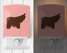 Load image into Gallery viewer, Poitou Poiteuin Donkey Pink Check Ceramic Night Light BB7852CNL