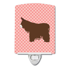 Load image into Gallery viewer, Poitou Poiteuin Donkey Pink Check Ceramic Night Light BB7852CNL