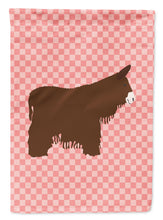 Load image into Gallery viewer, Poitou Poiteuin Donkey Pink Check Garden Flag - Outdoor Decorative Yard Flag