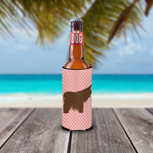 Load image into Gallery viewer, Poitou Poiteuin Donkey Pink Check   Hugger for slim cans