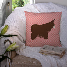 Load image into Gallery viewer, Poitou Poiteuin Donkey Pink Check Throw Pillow - 14x14 Decorative Pillow – Art for Your Home &amp; Patio BB7852PW1414