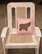 Load image into Gallery viewer, Poitou Poiteuin Donkey Pink Check Fabric Decorative Pillow BB7852PW1818