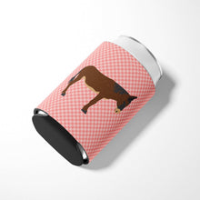 Load image into Gallery viewer, Zamorano-Leones Donkey Pink Check Can or Bottle Hugger BB7853CC