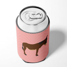 Load image into Gallery viewer, Zamorano-Leones Donkey Pink Check Can or Bottle Hugger BB7853CC