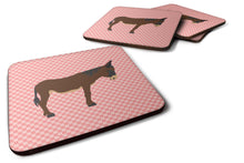 Load image into Gallery viewer, Zamorano-Leones Donkey Pink Check Foam Coaster  BB7853FC