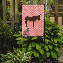 Load image into Gallery viewer, Zamorano-Leones Donkey Pink Check Garden Flag - Outdoor Decorative Yard Flag