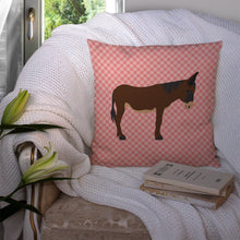 Load image into Gallery viewer, Zamorano-Leones Donkey Pink Check Throw Pillow - 14x14 Decorative Pillow – Art for Your Home &amp; Patio BB7853PW1414