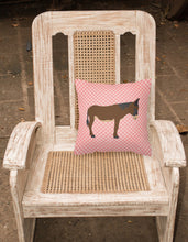 Load image into Gallery viewer, Zamorano-Leones Donkey Pink Check Fabric Decorative Pillow BB7853PW1818