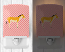 Load image into Gallery viewer, Turkmenian Kulan Donkey Pink Check Ceramic Night Light BB7854CNL