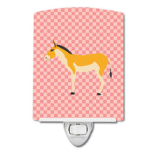 Load image into Gallery viewer, Turkmenian Kulan Donkey Pink Check Ceramic Night Light BB7854CNL