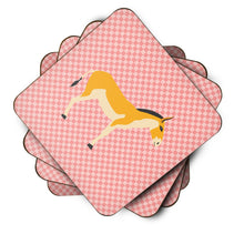 Load image into Gallery viewer, Turkmenian Kulan Donkey Pink Check Foam Coaster  BB7854FC