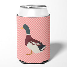 Load image into Gallery viewer, Rouen Duck Pink Check Can or Bottle Hugger BB7856CC