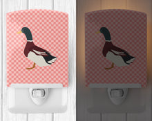 Load image into Gallery viewer, Rouen Duck Pink Check Ceramic Night Light BB7856CNL