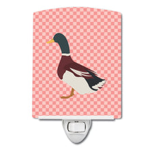 Load image into Gallery viewer, Rouen Duck Pink Check Ceramic Night Light BB7856CNL