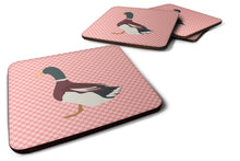 Load image into Gallery viewer, Rouen Duck Pink Check Foam Coaster  BB7856FC