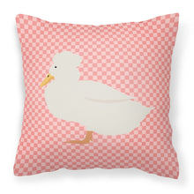 Load image into Gallery viewer, Crested Duck Pink Check Fabric Decorative Pillow BB7857PW1818