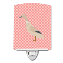 Load image into Gallery viewer, West Harlequin Duck Pink Check Ceramic Night Light BB7858CNL