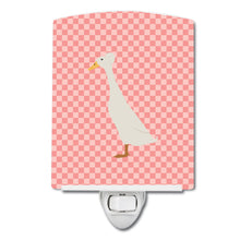 Load image into Gallery viewer, Bali Duck Pink Check Ceramic Night Light BB7859CNL