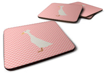 Load image into Gallery viewer, Bali Duck Pink Check Foam Coaster  BB7859FC