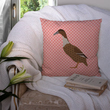 Load image into Gallery viewer, Dutch Hook Bill Duck Pink Check Throw Pillow - 14x14 Decorative Pillow – Art for Your Home &amp; Patio BB7861PW1414