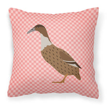 Load image into Gallery viewer, Dutch Hook Bill Duck Pink Check Fabric Decorative Pillow BB7861PW1818