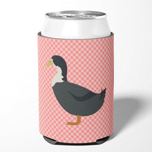 Load image into Gallery viewer, Blue Swedish Duck Pink Check Can or Bottle Hugger BB7862CC