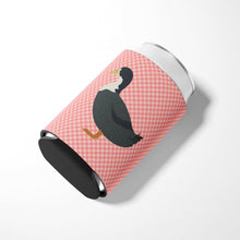 Load image into Gallery viewer, Blue Swedish Duck Pink Check Can or Bottle Hugger BB7862CC