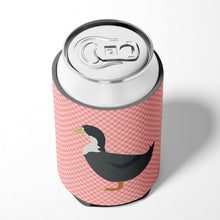 Load image into Gallery viewer, Blue Swedish Duck Pink Check Can or Bottle Hugger BB7862CC