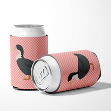 Load image into Gallery viewer, Blue Swedish Duck Pink Check Can or Bottle Hugger BB7862CC
