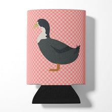 Load image into Gallery viewer, Blue Swedish Duck Pink Check Can or Bottle Hugger BB7862CC